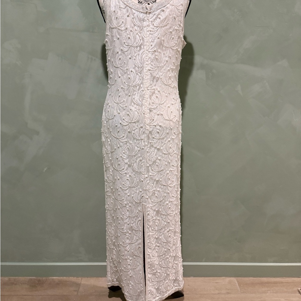 Vintage Scala White Beaded Maxi Dress - Picture 5 of 12